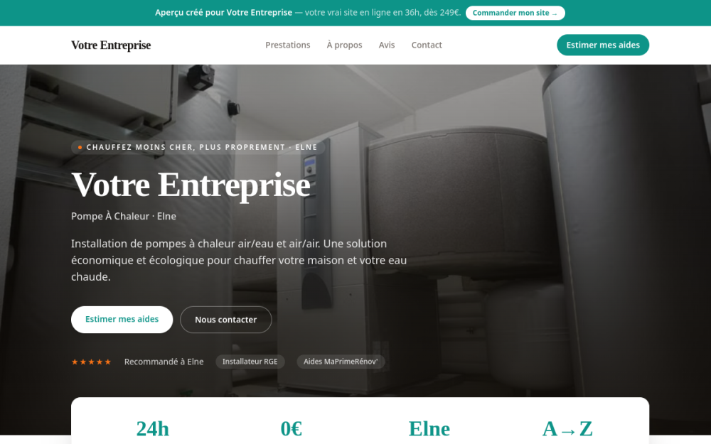 Agence digitale pour pompe à chaleur à Elne — création de site internet pompe à chaleur à Elne