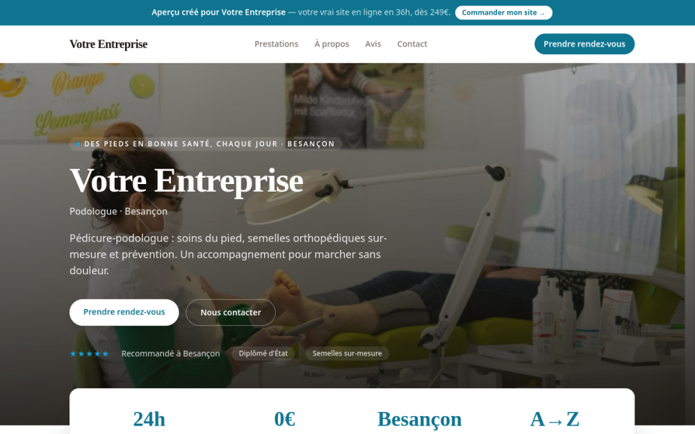 Agence digitale pour podologue à Besançon — création de site internet podologue à Besançon