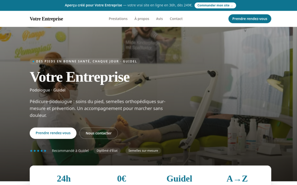 Agence digitale pour podologue à Guidel — création de site internet podologue à Guidel