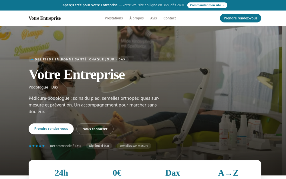 Agence digitale pour podologue à Dax — création de site internet podologue à Dax