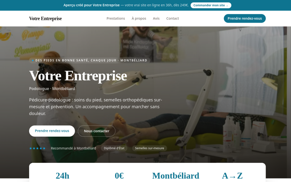 Agence digitale pour podologue à Montbéliard — création de site internet podologue à Montbéliard