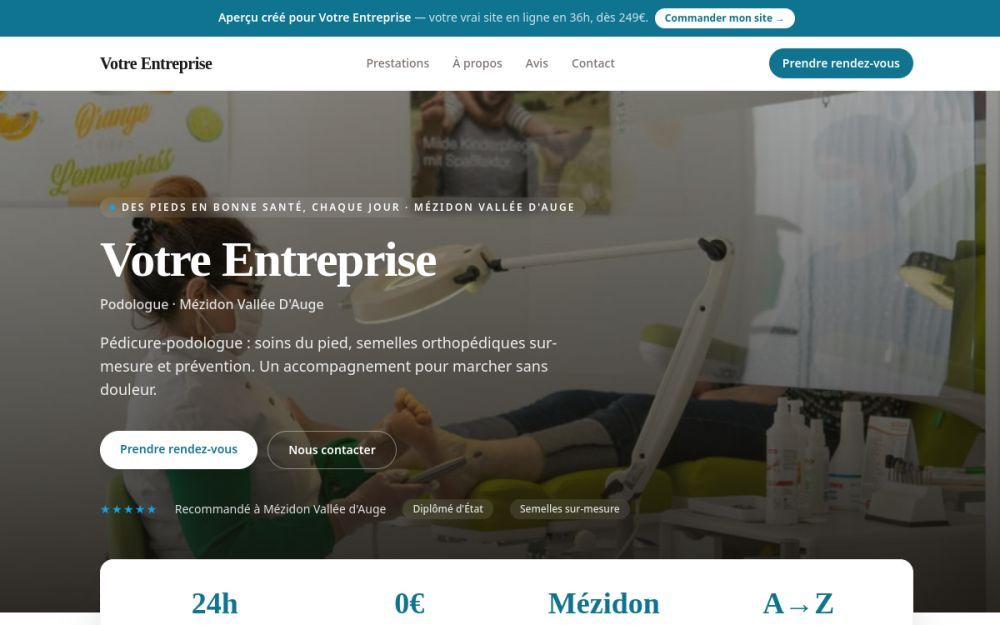 Agence digitale pour podologue à Mézidon Vallée d'Auge — création de site internet podologue à Mézidon Vallée d'Auge