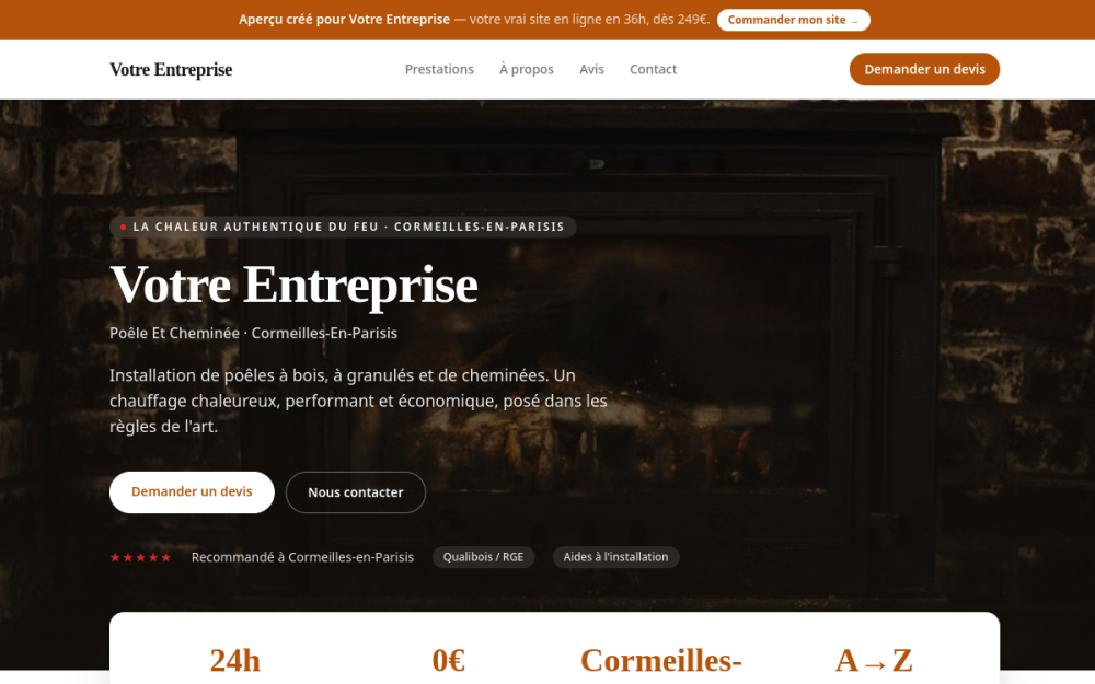 Agence digitale pour poêle et cheminée à Cormeilles-en-Parisis — création de site internet poêle et cheminée à Cormeilles-en-Parisis