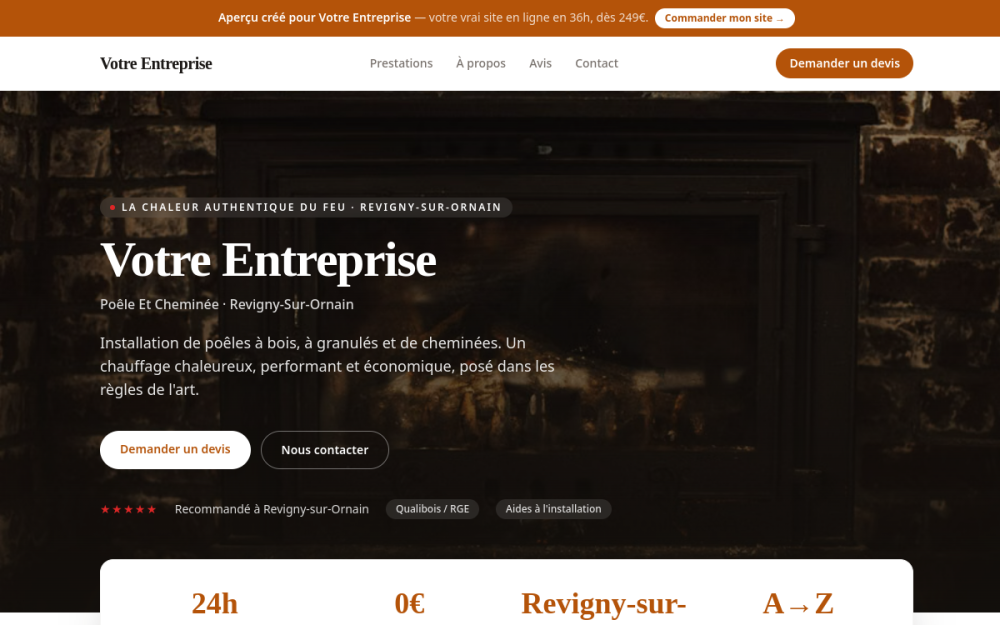 Agence digitale pour poêle et cheminée à Revigny-sur-Ornain — création de site internet poêle et cheminée à Revigny-sur-Ornain