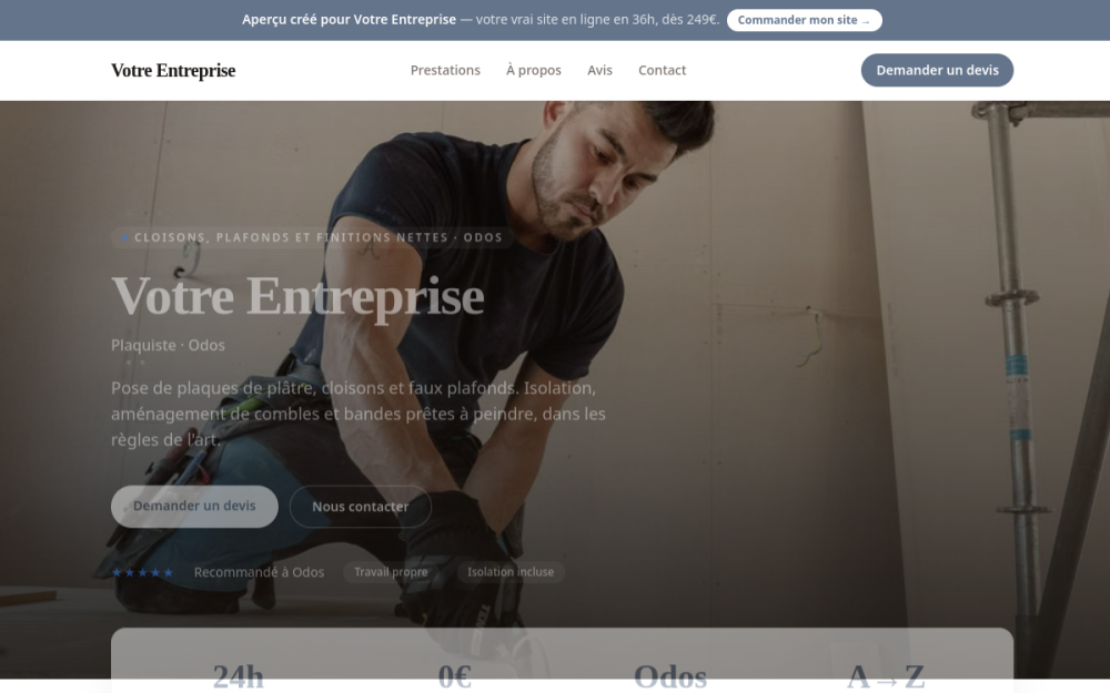 Agence digitale pour plaquiste à Odos — création de site internet plaquiste à Odos