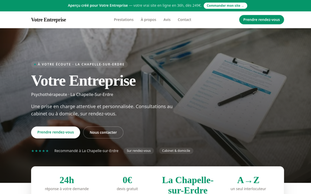 Agence digitale pour psychothérapeute à La Chapelle-sur-Erdre — création de site internet psychothérapeute à La Chapelle-sur-Erdre
