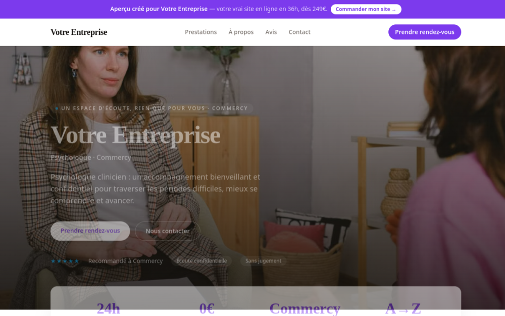 Agence digitale pour psychologue à Commercy — création de site internet psychologue à Commercy