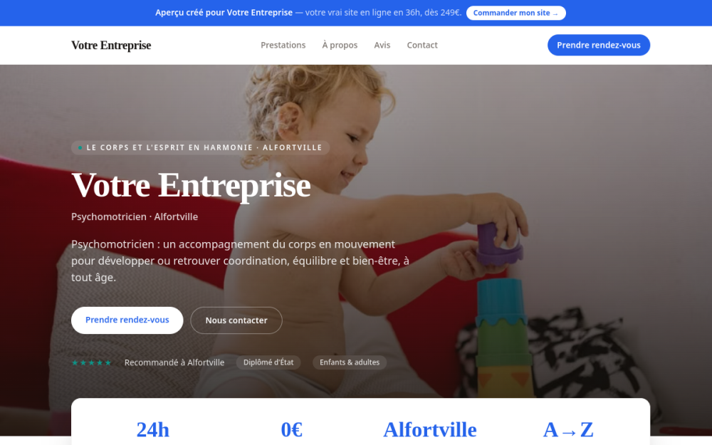 Agence digitale pour psychomotricien à Alfortville — création de site internet psychomotricien à Alfortville