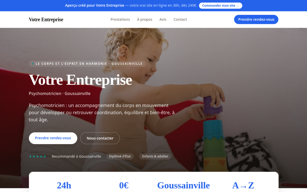 Agence digitale pour psychomotricien à Goussainville — création de site internet psychomotricien à Goussainville