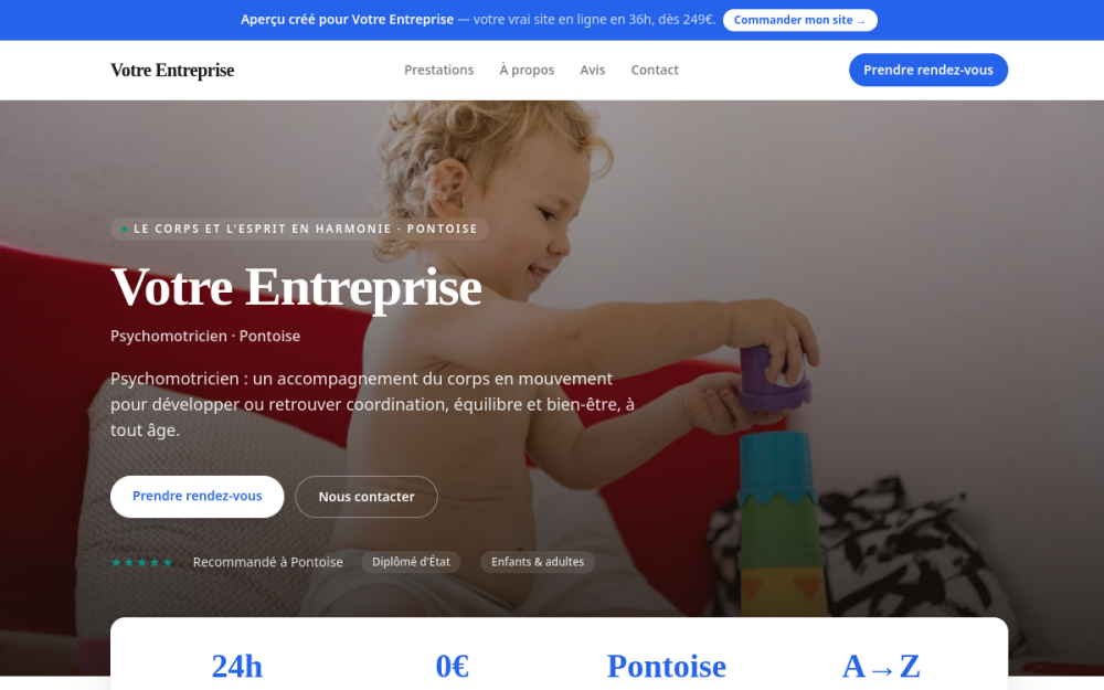 Agence digitale pour psychomotricien à Pontoise — création de site internet psychomotricien à Pontoise