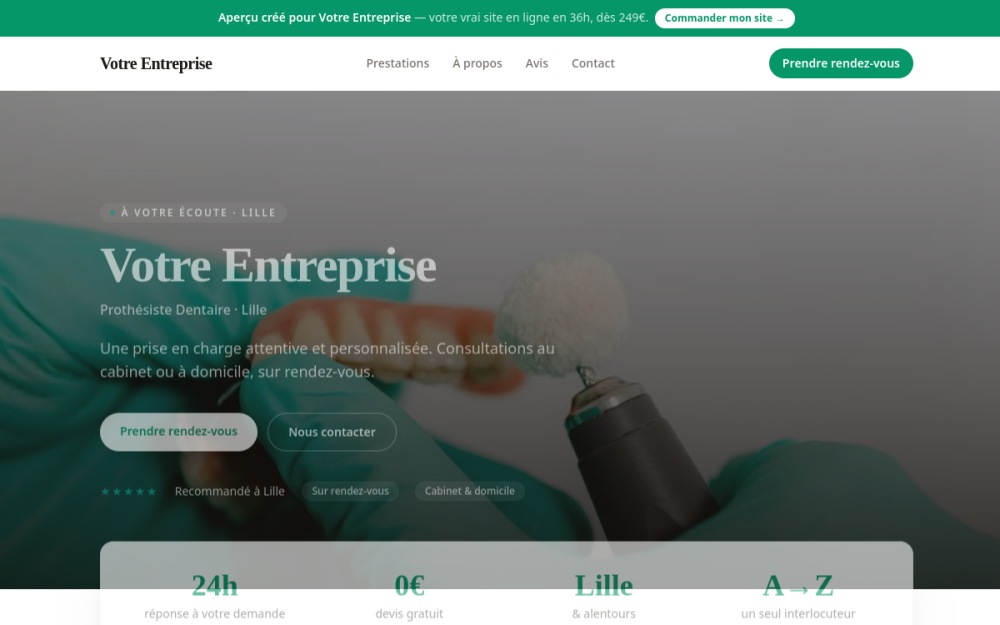 Agence digitale pour prothésiste dentaire à Lille — création de site internet prothésiste dentaire à Lille