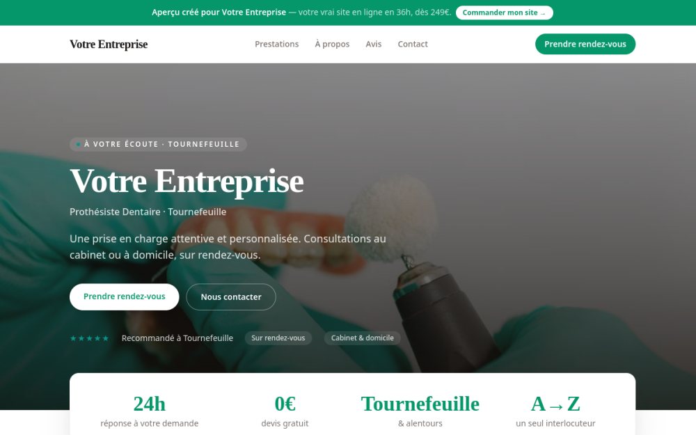 Agence digitale pour prothésiste dentaire à Tournefeuille — création de site internet prothésiste dentaire à Tournefeuille
