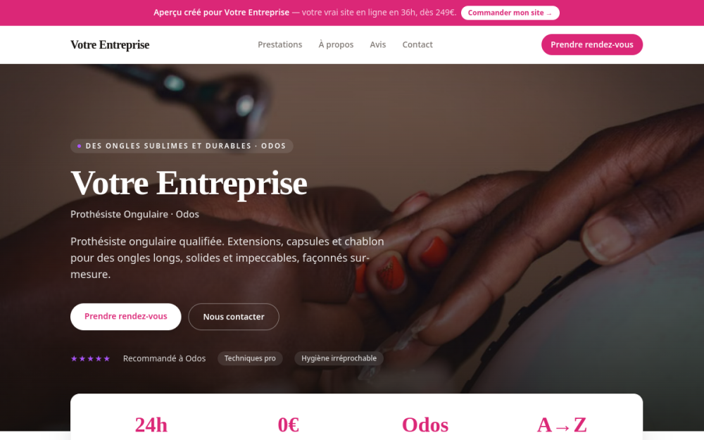 Agence digitale pour prothésiste ongulaire à Odos — création de site internet prothésiste ongulaire à Odos