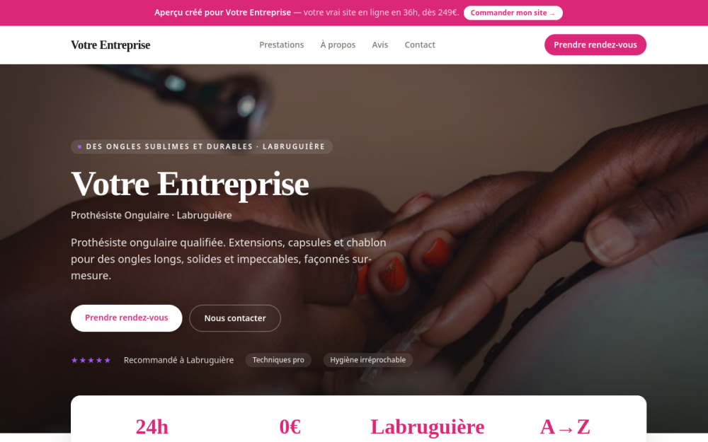 Agence digitale pour prothésiste ongulaire à Labruguière — création de site internet prothésiste ongulaire à Labruguière