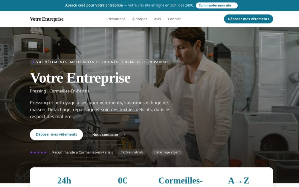 Agence digitale pour pressing à Cormeilles-en-Parisis — création de site internet pressing à Cormeilles-en-Parisis