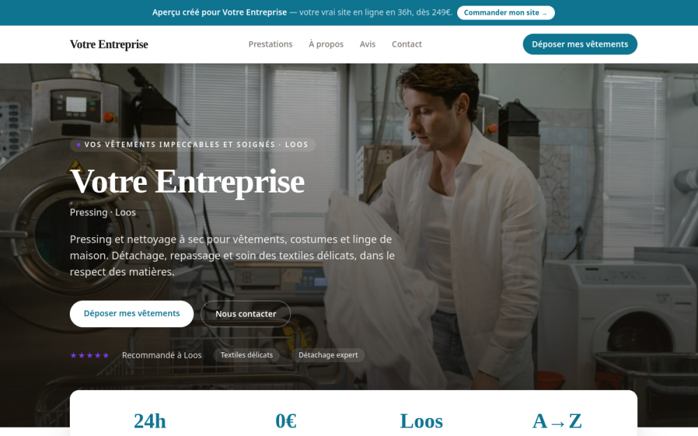 Agence digitale pour pressing à Loos — création de site internet pressing à Loos