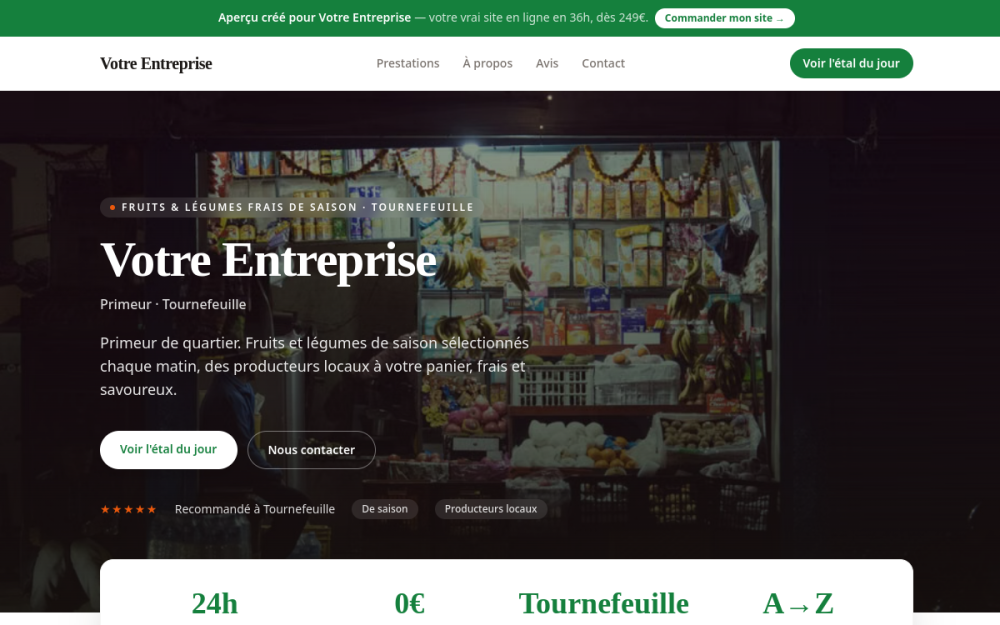 Agence digitale pour primeur à Tournefeuille — création de site internet primeur à Tournefeuille