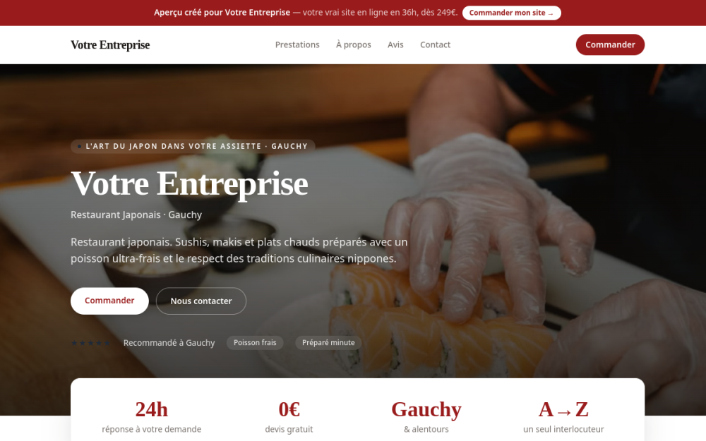 Agence digitale pour restaurant japonais à Gauchy — création de site internet restaurant japonais à Gauchy