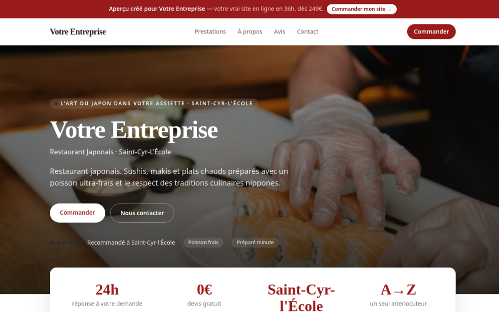 Agence digitale pour restaurant japonais à Saint-Cyr-l'École — création de site internet restaurant japonais à Saint-Cyr-l'École