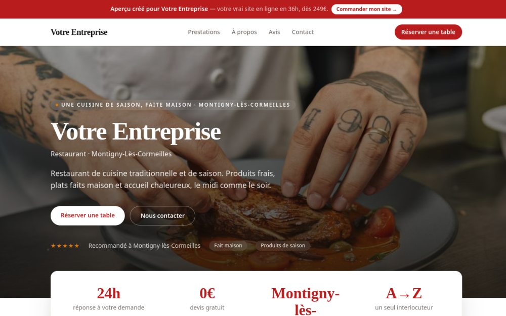 Agence web Restauration & Alimentation à Montigny-lès-Cormeilles — création de site internet