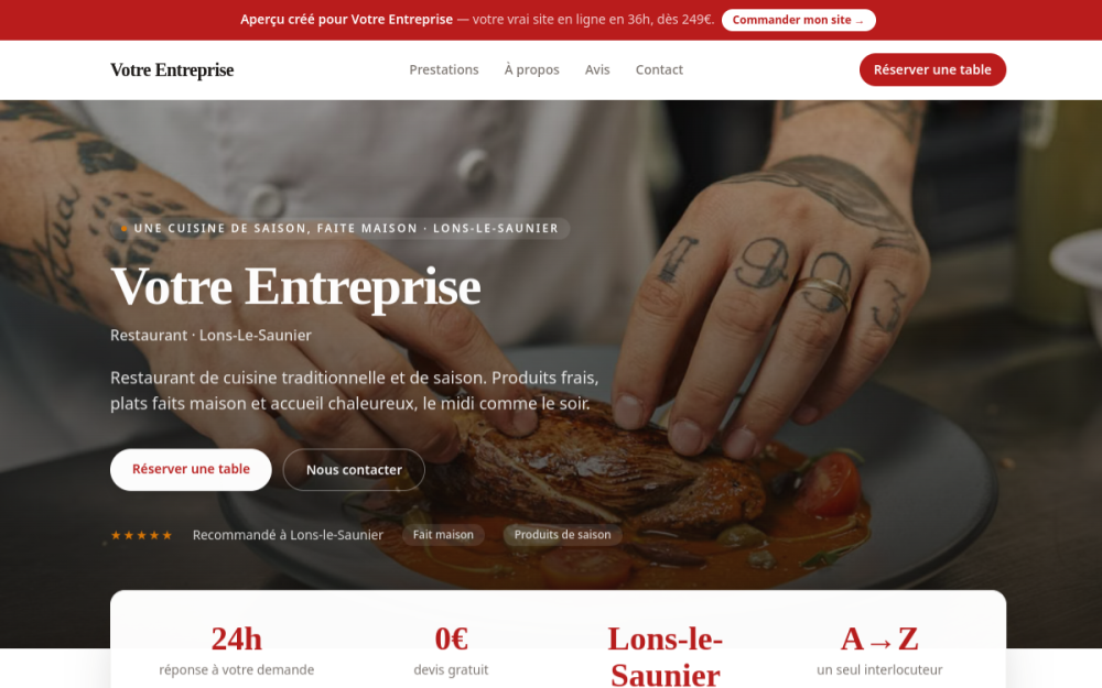 Agence web Restauration & Alimentation à Lons-le-Saunier — création de site internet