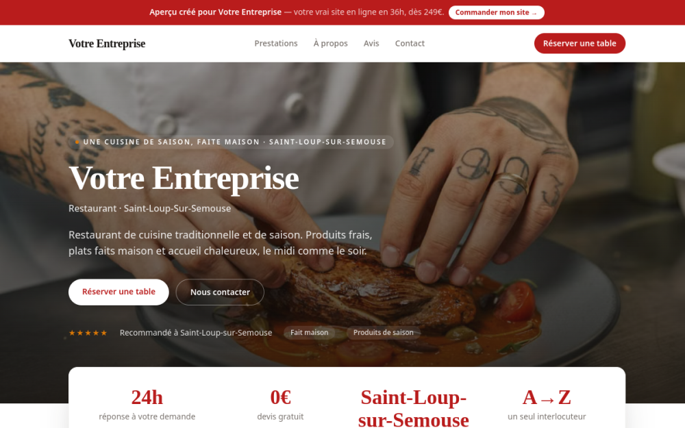 Agence web Restauration & Alimentation à Saint-Loup-sur-Semouse — création de site internet