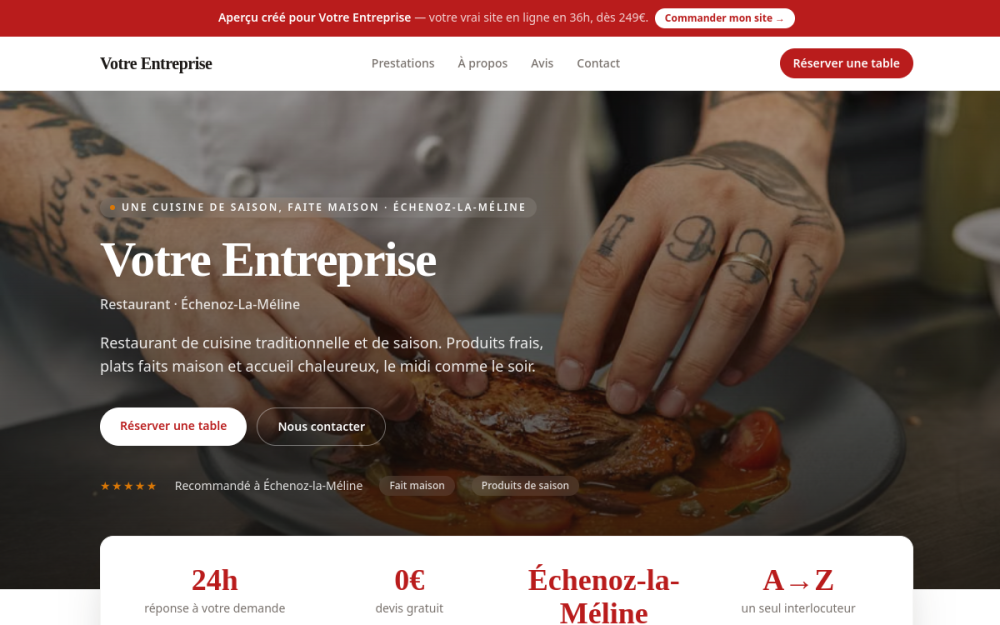 Agence web Restauration & Alimentation à Échenoz-la-Méline — création de site internet