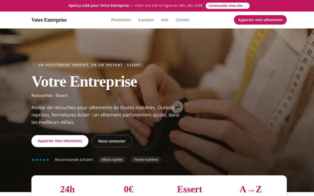 Agence digitale pour retouches à Essert — création de site internet retouches à Essert
