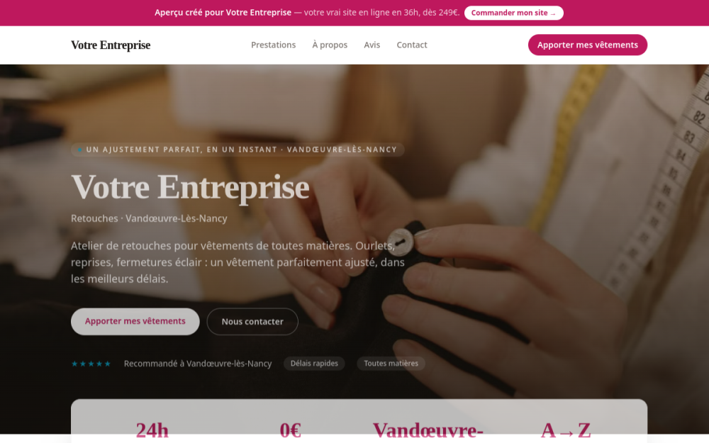 Agence digitale pour retouches à Vandœuvre-lès-Nancy — création de site internet retouches à Vandœuvre-lès-Nancy