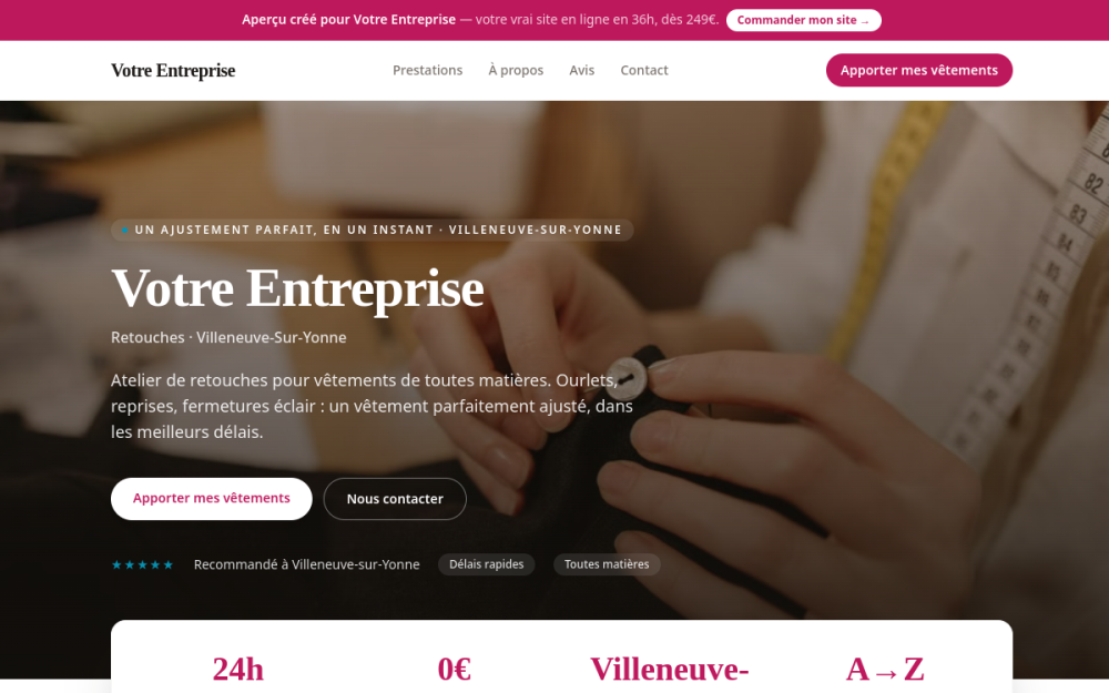 Agence digitale pour retouches à Villeneuve-sur-Yonne — création de site internet retouches à Villeneuve-sur-Yonne
