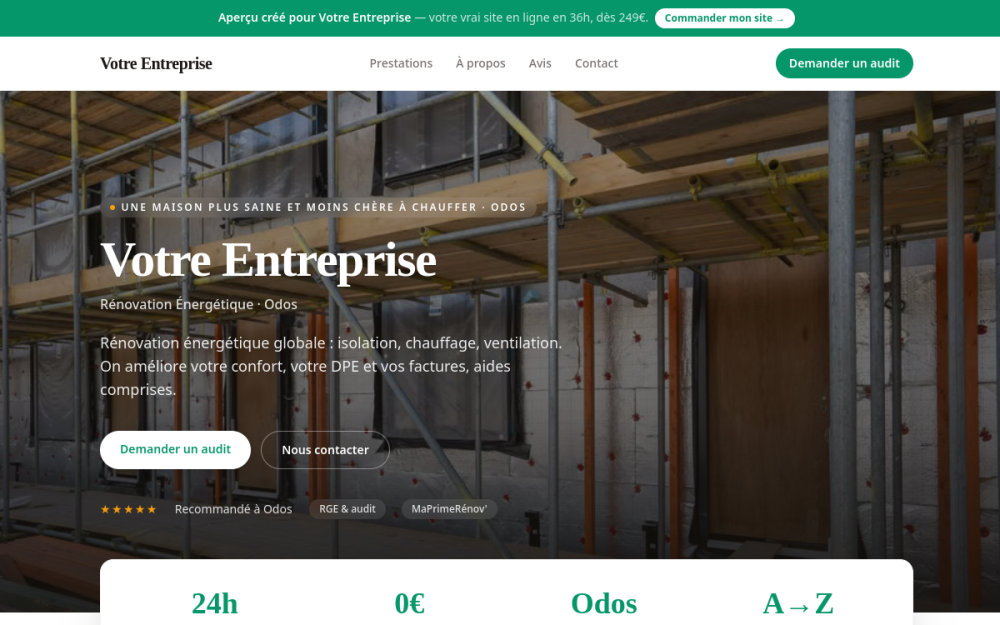 Agence digitale pour rénovation énergétique à Odos — création de site internet rénovation énergétique à Odos