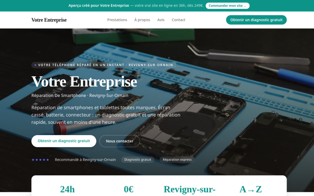 Agence digitale pour réparation de smartphone à Revigny-sur-Ornain — création de site internet réparation de smartphone à Revigny-sur-Ornain