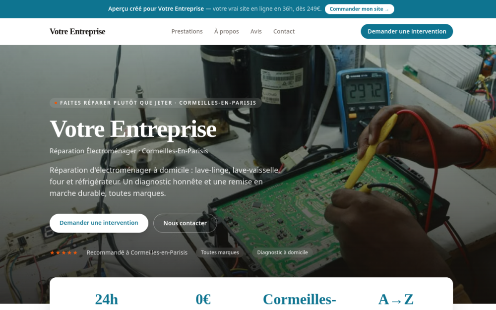 Agence digitale pour réparation électroménager à Cormeilles-en-Parisis — création de site internet réparation électroménager à Cormeilles-en-Parisis