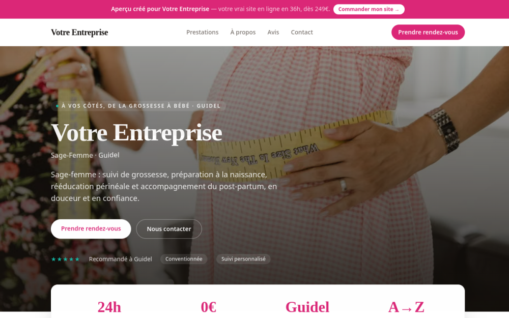 Agence digitale pour sage-femme à Guidel — création de site internet sage-femme à Guidel