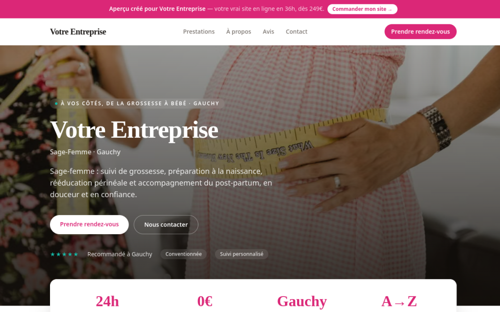 Agence digitale pour sage-femme à Gauchy — création de site internet sage-femme à Gauchy