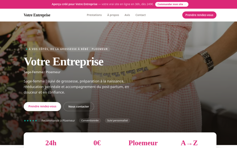 Agence digitale pour sage-femme à Ploemeur — création de site internet sage-femme à Ploemeur