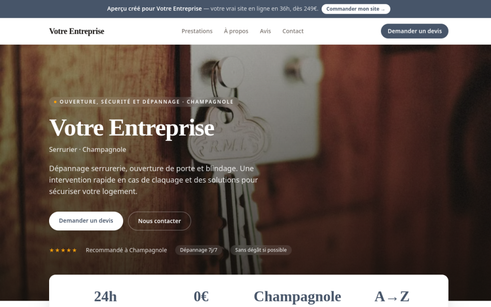 Agence digitale pour serrurier à Champagnole — création de site internet serrurier à Champagnole
