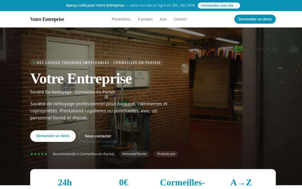 Agence digitale pour société de nettoyage à Cormeilles-en-Parisis — création de site internet société de nettoyage à Cormeilles-en-Parisis