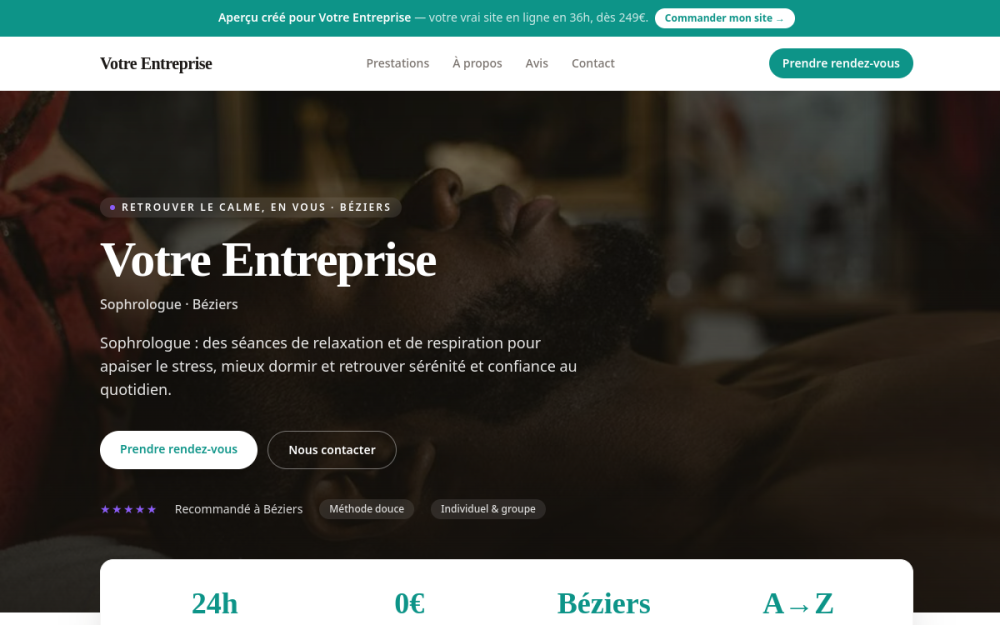 Agence digitale pour sophrologue à Béziers — création de site internet sophrologue à Béziers