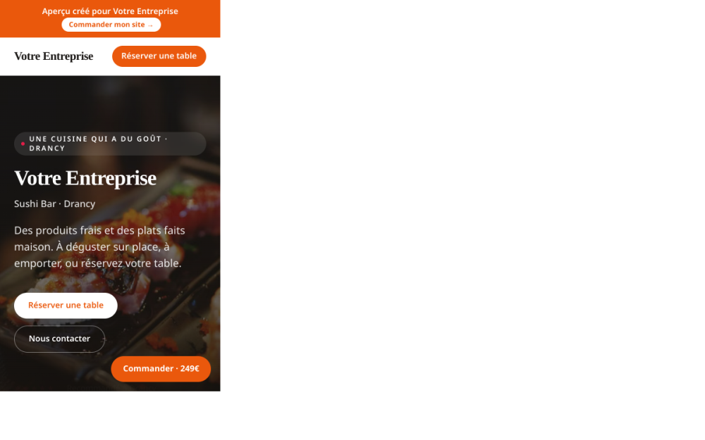 Agence digitale pour sushi bar à Drancy — création de site internet sushi bar à Drancy