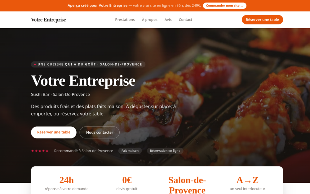 Agence digitale pour sushi bar à Salon-de-Provence — création de site internet sushi bar à Salon-de-Provence
