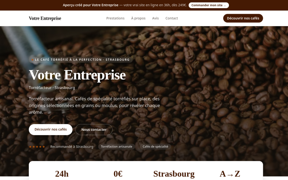 Agence digitale pour torréfacteur à Strasbourg — création de site internet torréfacteur à Strasbourg