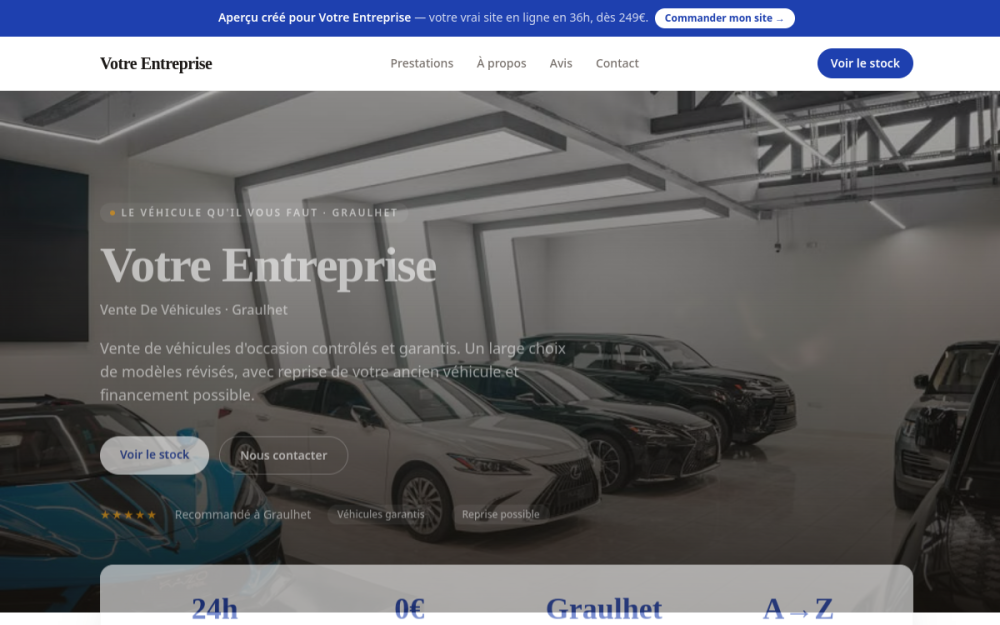 Agence digitale pour vente de véhicules à Graulhet — création de site internet vente de véhicules à Graulhet