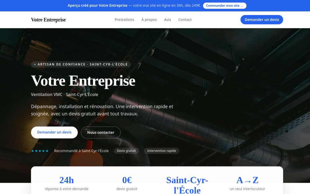 Agence digitale pour ventilation vmc à Saint-Cyr-l'École — création de site internet ventilation vmc à Saint-Cyr-l'École
