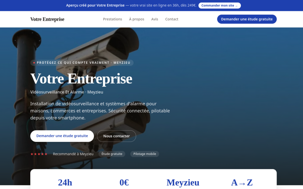 Agence digitale pour vidéosurveillance et alarme à Meyzieu — création de site internet vidéosurveillance et alarme à Meyzieu
