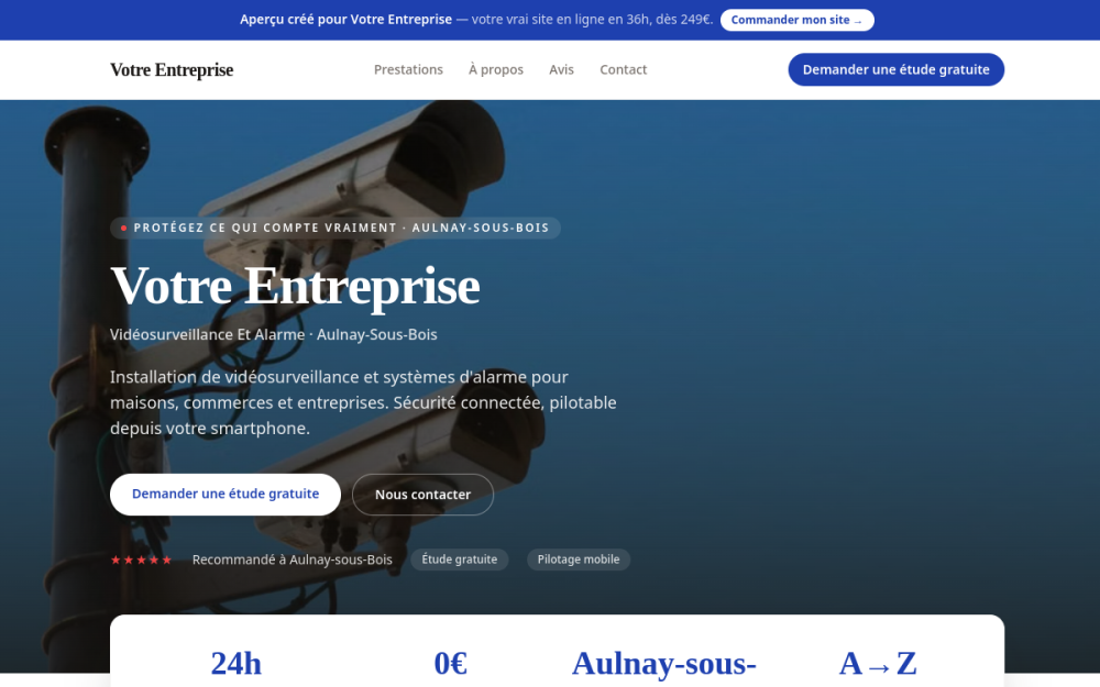 Agence digitale pour vidéosurveillance et alarme à Aulnay-sous-Bois — création de site internet vidéosurveillance et alarme à Aulnay-sous-Bois