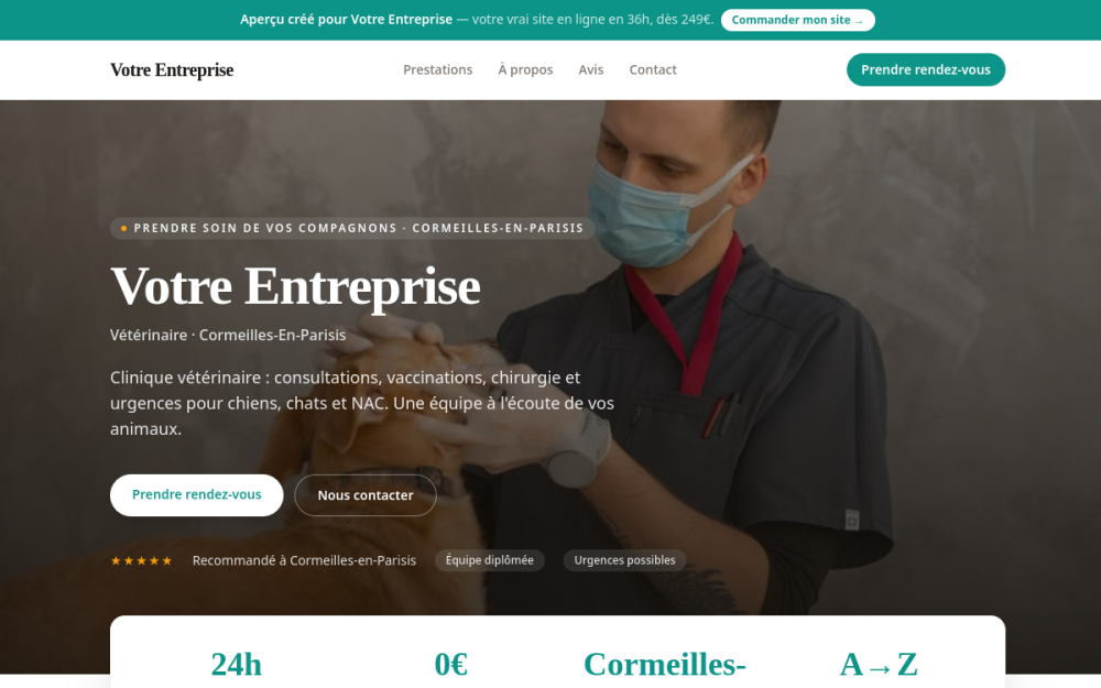 Agence digitale pour vétérinaire à Cormeilles-en-Parisis — création de site internet vétérinaire à Cormeilles-en-Parisis
