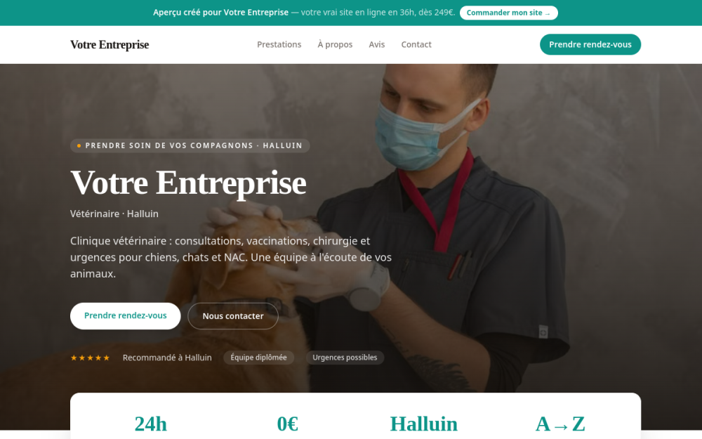 Agence digitale pour vétérinaire à Halluin — création de site internet vétérinaire à Halluin