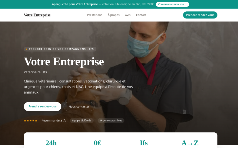 Agence digitale pour vétérinaire à Ifs — création de site internet vétérinaire à Ifs