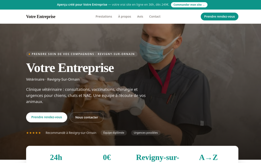 Agence digitale pour vétérinaire à Revigny-sur-Ornain — création de site internet vétérinaire à Revigny-sur-Ornain